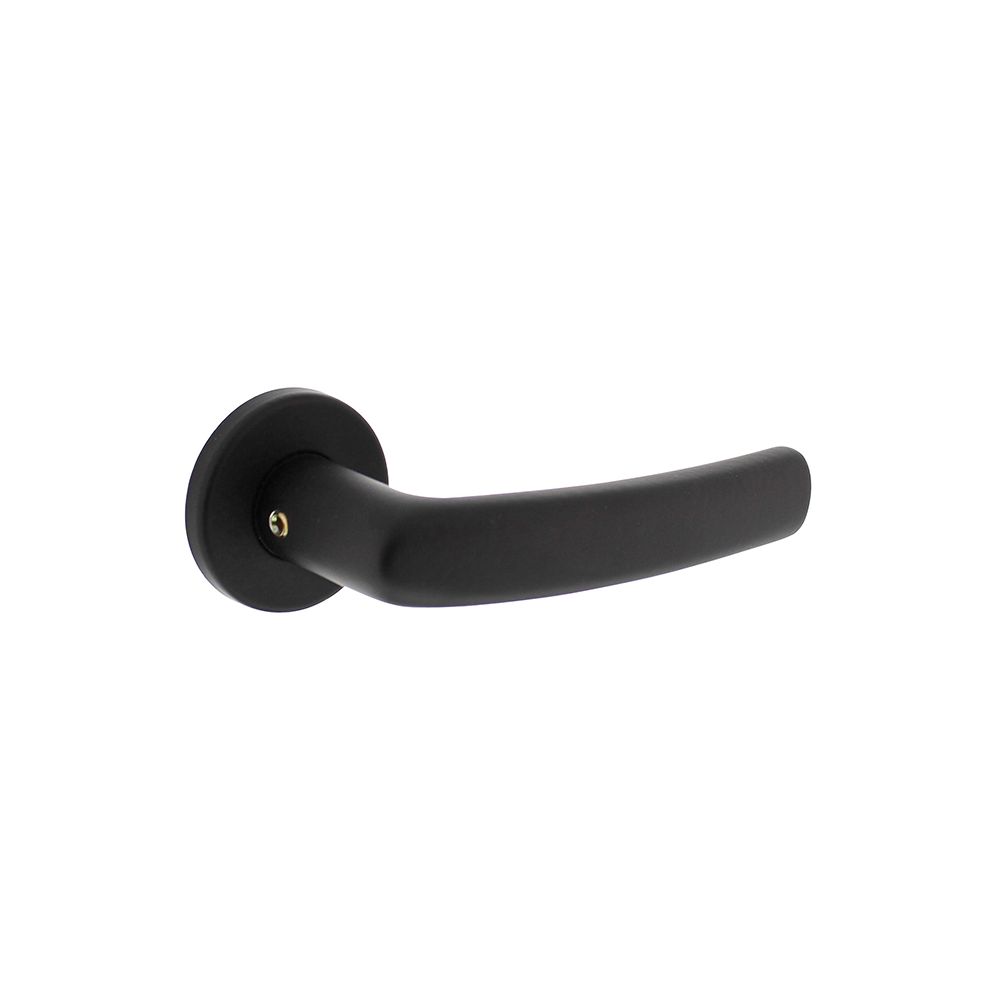 Deurkruk Denham rond rozet met nokken aluminium/zwart