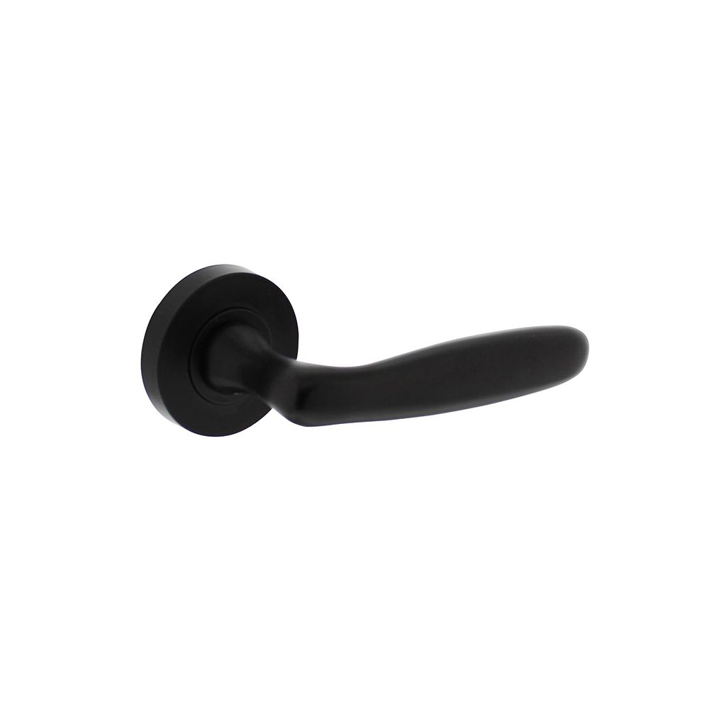 Deurkruk Bjorn op ronde rozet ø52x10mm zwart