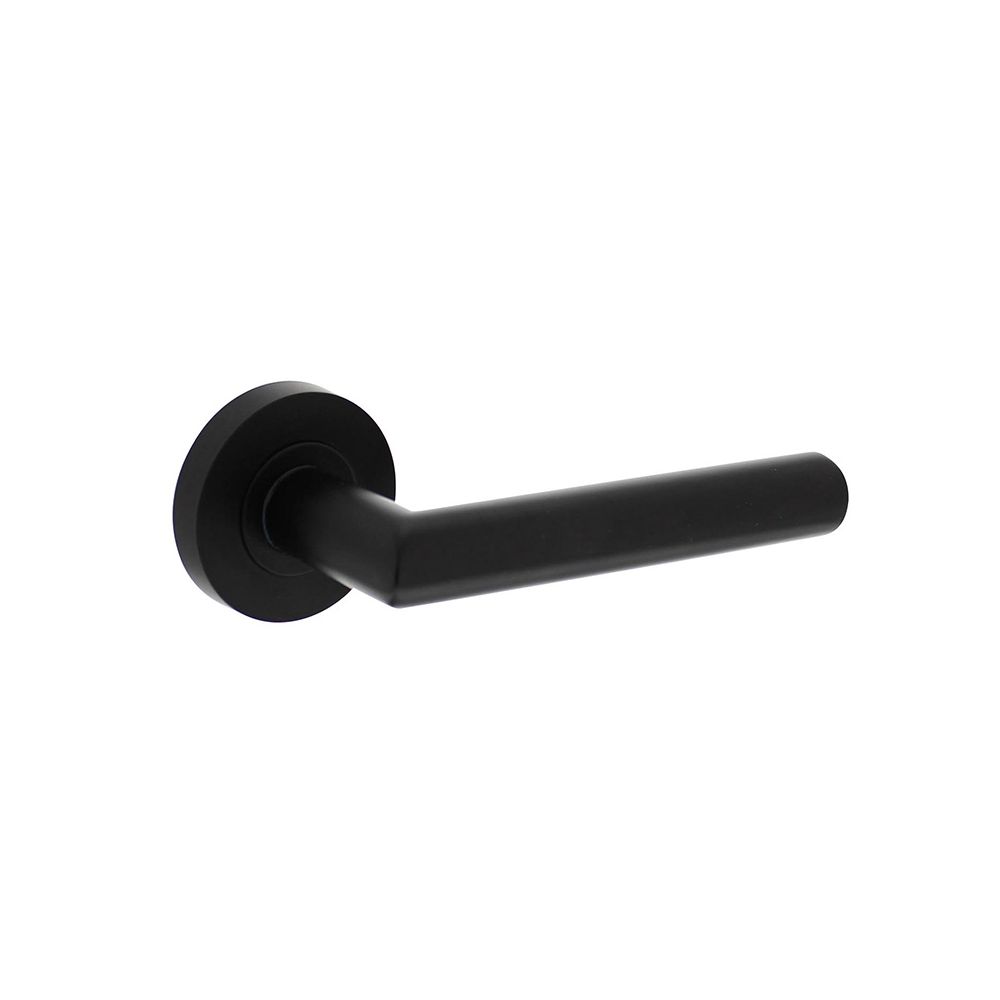 Deurkruk Bastian op rond rozet ø52x10mm zwart