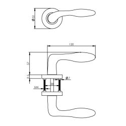 Deurkruk George op rond rozet ø52x10mm zwart