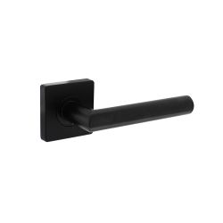 Deurkruk Bastian op vierkant rozet 55x55x10mm mat zwart