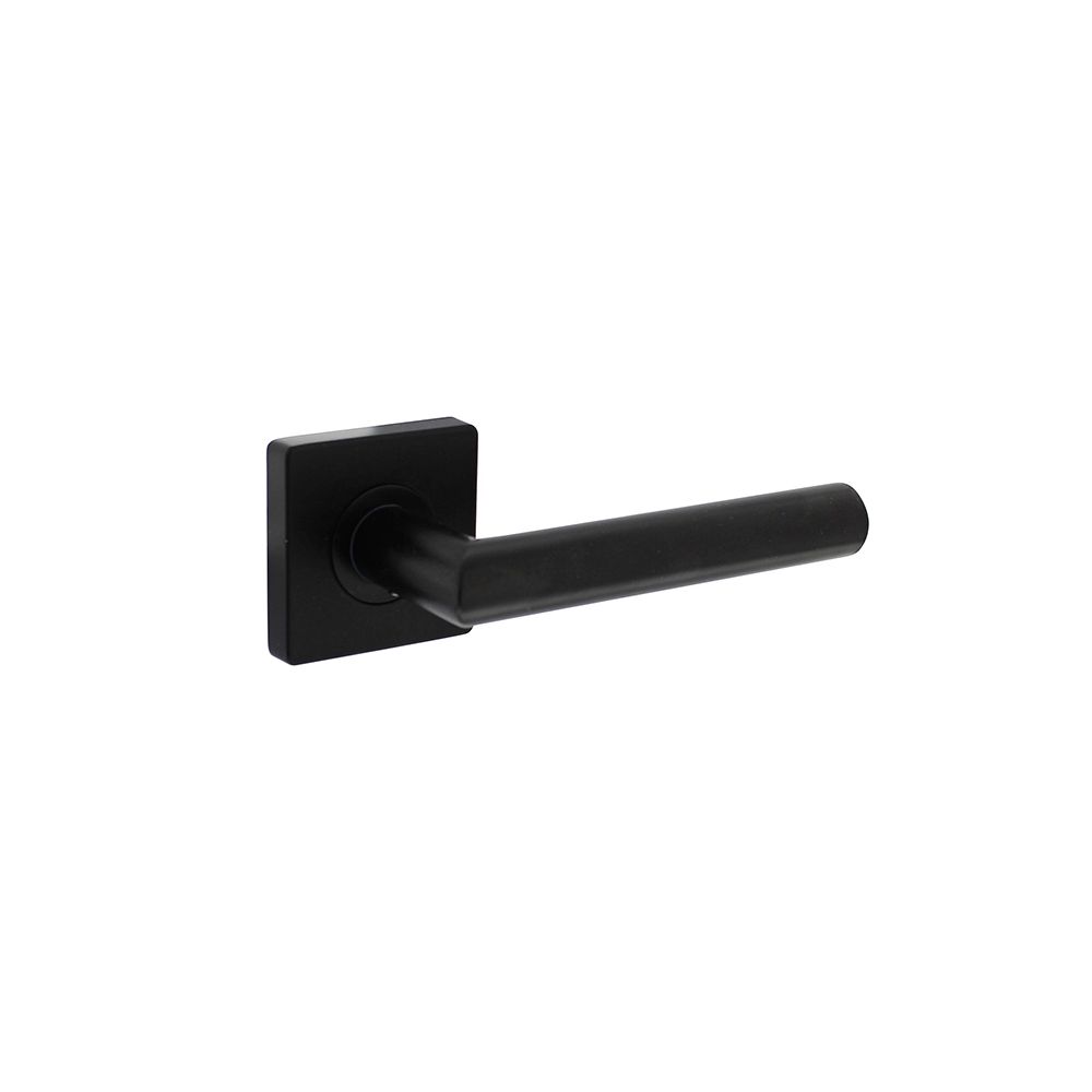 Deurkruk Bastian op vierkant rozet 55x55x10mm mat zwart