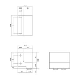 Set van 2 stoppers tbv schuifdeursysteem mat zwart