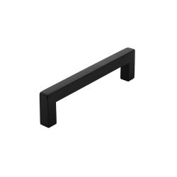 Meubelgreep vierkant  140 mm - boormaat 128 mm RVS/mat zwart