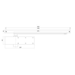 Deurdranger met glijarm DR 124, 207x55x40, sluitkracht 3