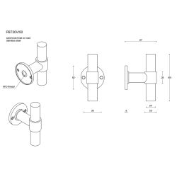 Formani One PBT20V/50 massieve knop vast op rozet mat zwart