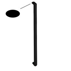Handgreep recht ovaal 40x22x820mm. mat zwart