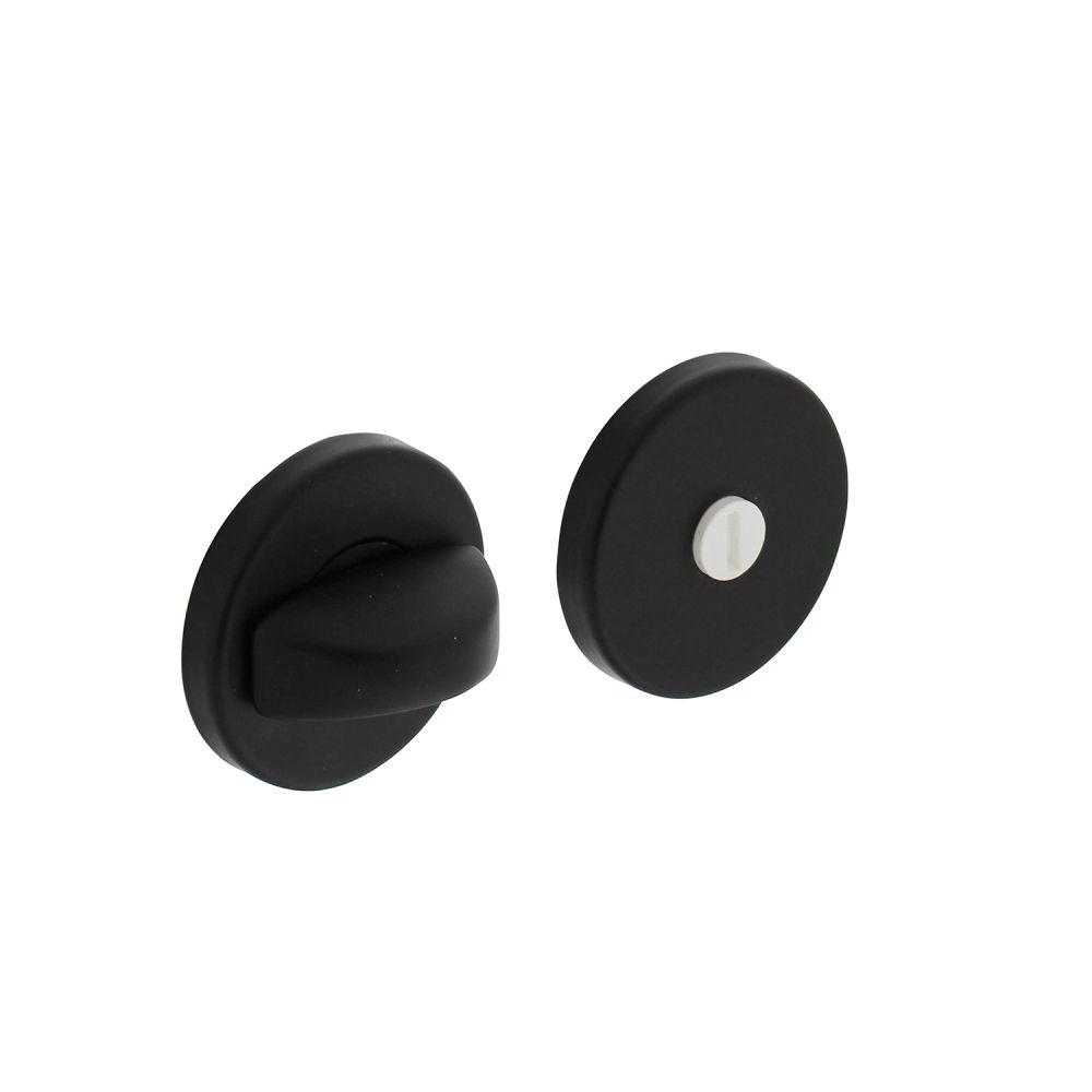 WC-sluiting rond 50x7mm met nokken - alu zwart