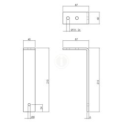 Set van 5 plafondbeugels tbv schuifdeursysteem - mat zwart
