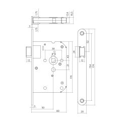 Intersteel loopslot met zwarte voorplaat 20x175 mm