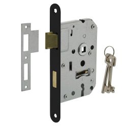 Intersteel klavier dag en nachtslot met zwarte voorplaat 20X175 mm