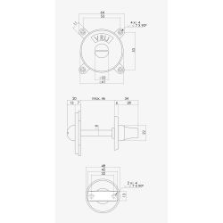Toilet-/badkamersluiting Degeorge vrij/bezet met 8 mm stift - mat zwart