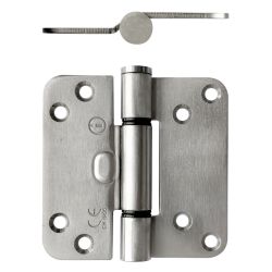 Glijlagerscharnier afgerond 89x89x3mm DIN links/rechts - RVS