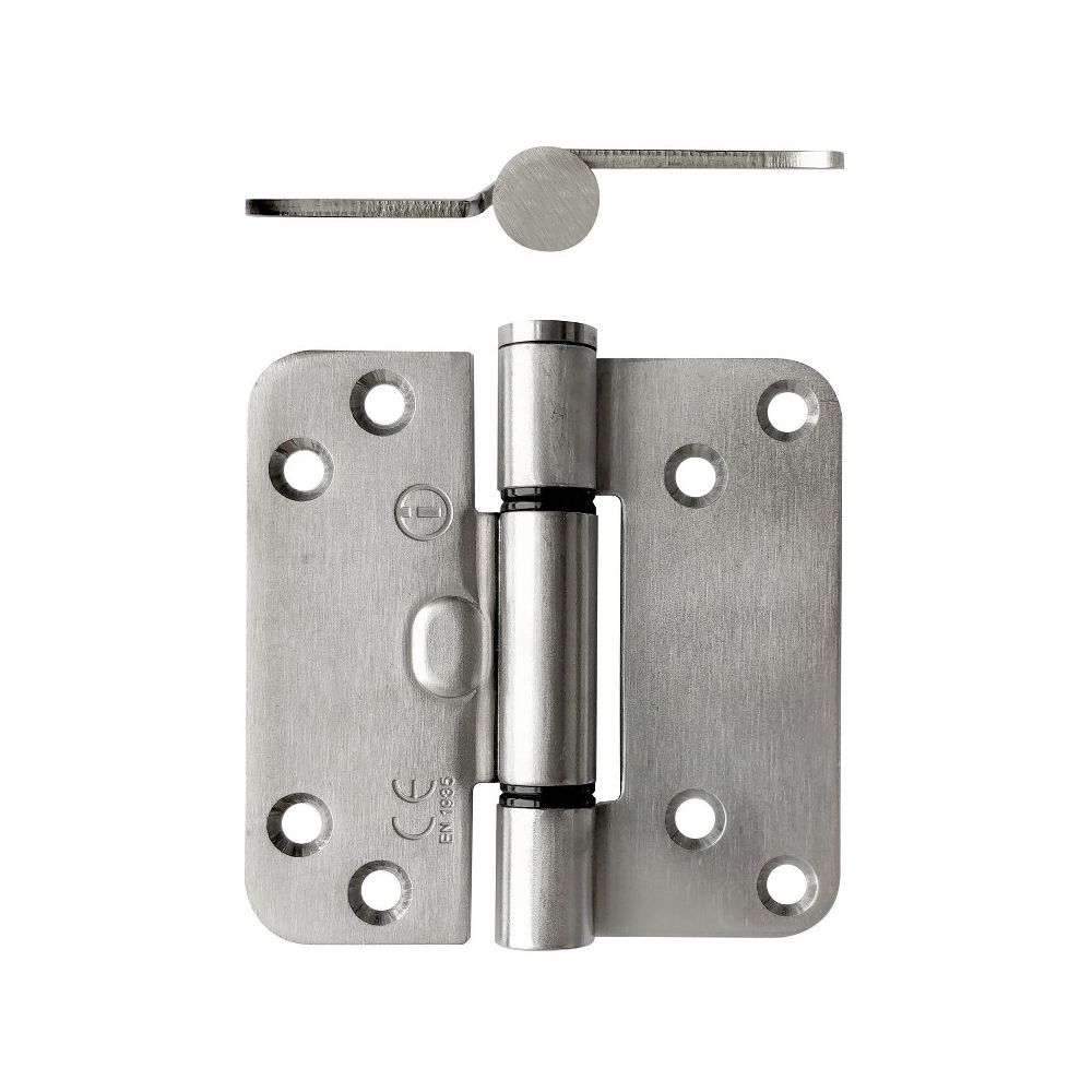 Glijlagerscharnier afgerond 89x89x3mm DIN links/rechts - RVS