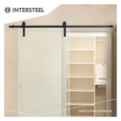 Schuifdeursysteem voor glasdeuren - mat zwart
