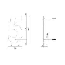 XL huisnummer 30 cm hoog - RVS