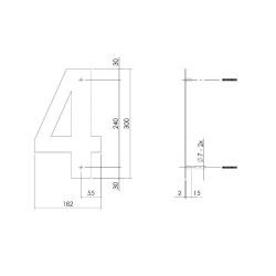 XL huisnummer 30 cm hoog - zwart