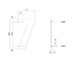 XL huisnummer 30 cm hoog - zwart