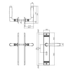 Deurkruk Ton Basic op schild sleutelgat 56mm - mat nikkel/ebbenhout
