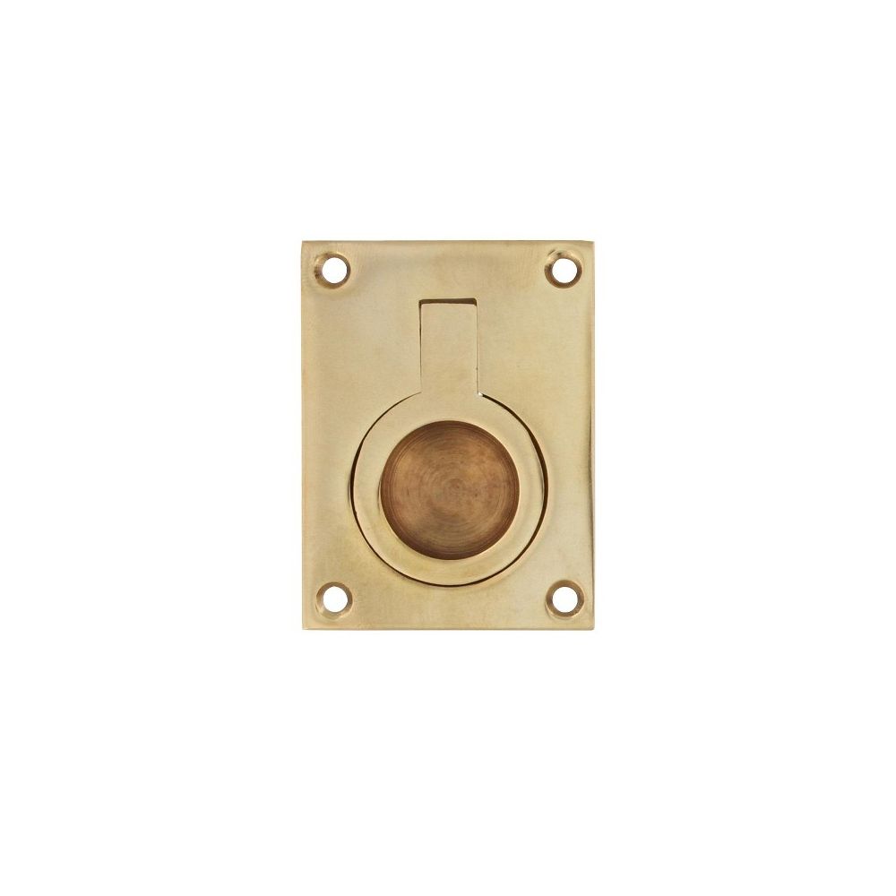 Luikring rechthoekig 65x49mm - messing gelakt