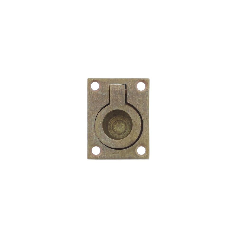 Luikring rechthoekig 41x31mm - messing getrommeld