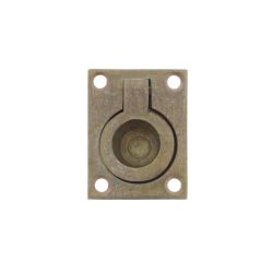 Luikring rechthoekig 50x39mm - messing getrommeld