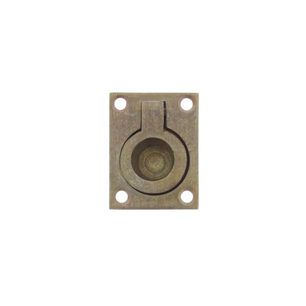 Luikring rechthoekig 50x39mm - messing getrommeld