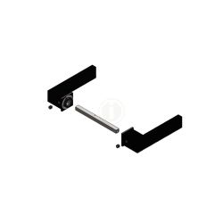 Deurkruk Amsterdam met minimalistische rozetten - RVS/mat zwart