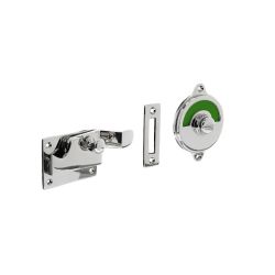 WC-overslag met bocht groen/rood - chroom