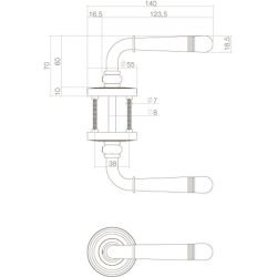 Deurkruk Emily op rozet ø55x10 mm messing gelakt