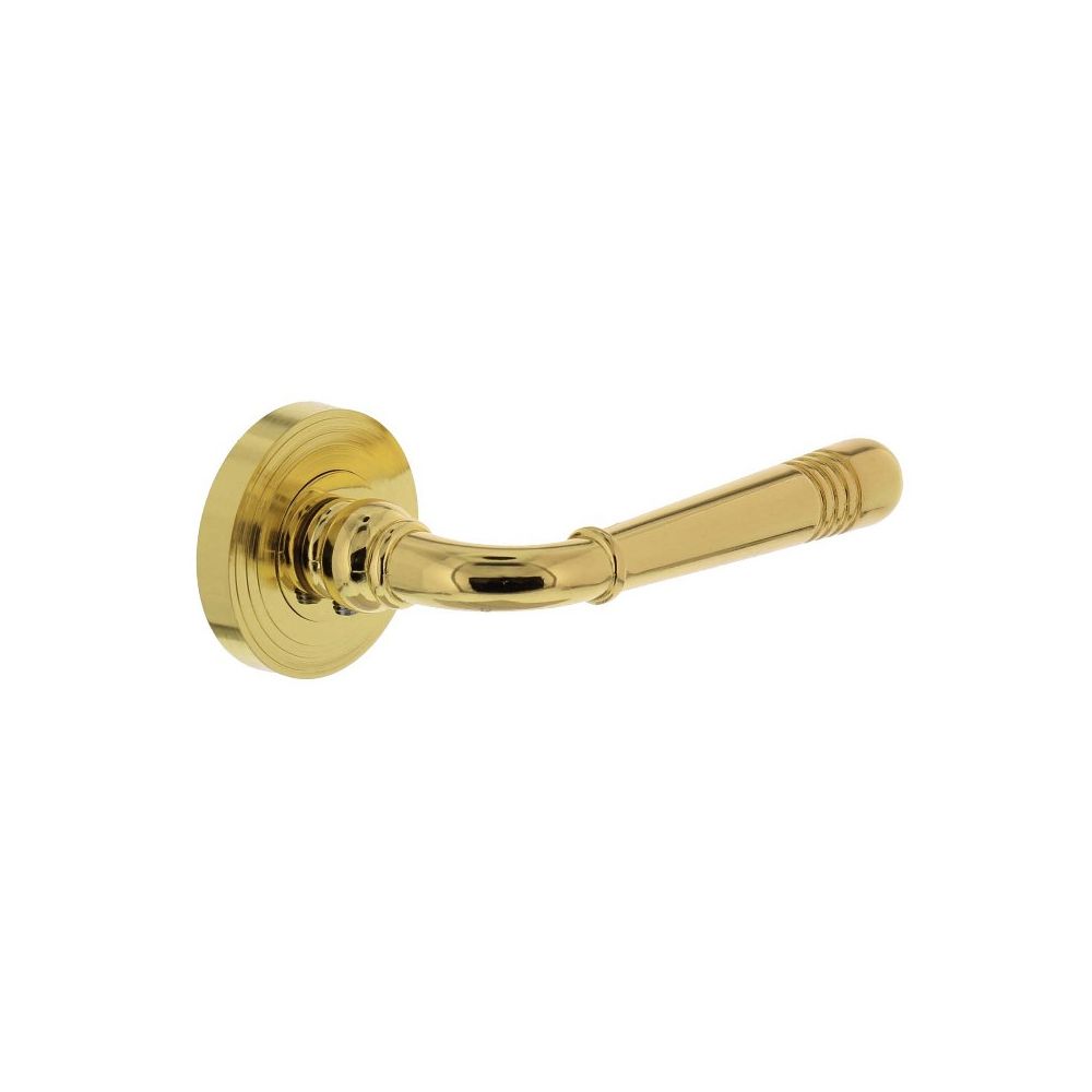 Deurkruk Emily op rozet ø55x10 mm messing gelakt