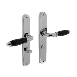 Deurkruk Courgette met ovaal schild 238x39x9mm WC63/8mm chroom