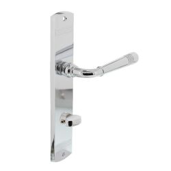 Deurkruk Emily op schild 235x45x8 mm met WC63/8 mm chroom