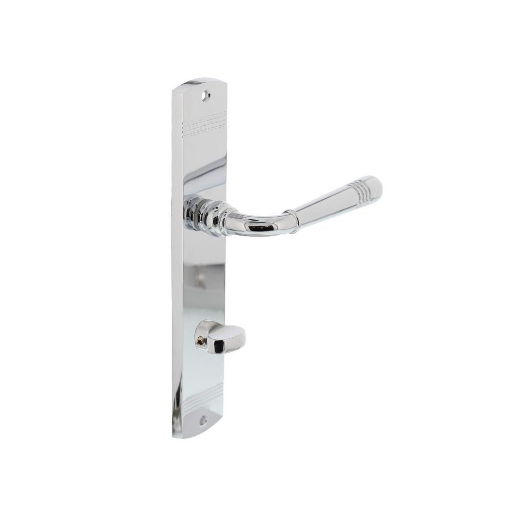 Deurkruk Emily op schild 235x45x8 mm met WC63/8 mm chroom