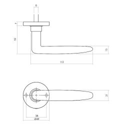 Deurkruk Sophie met rozet ø49x7mm verdekt mat nikkel