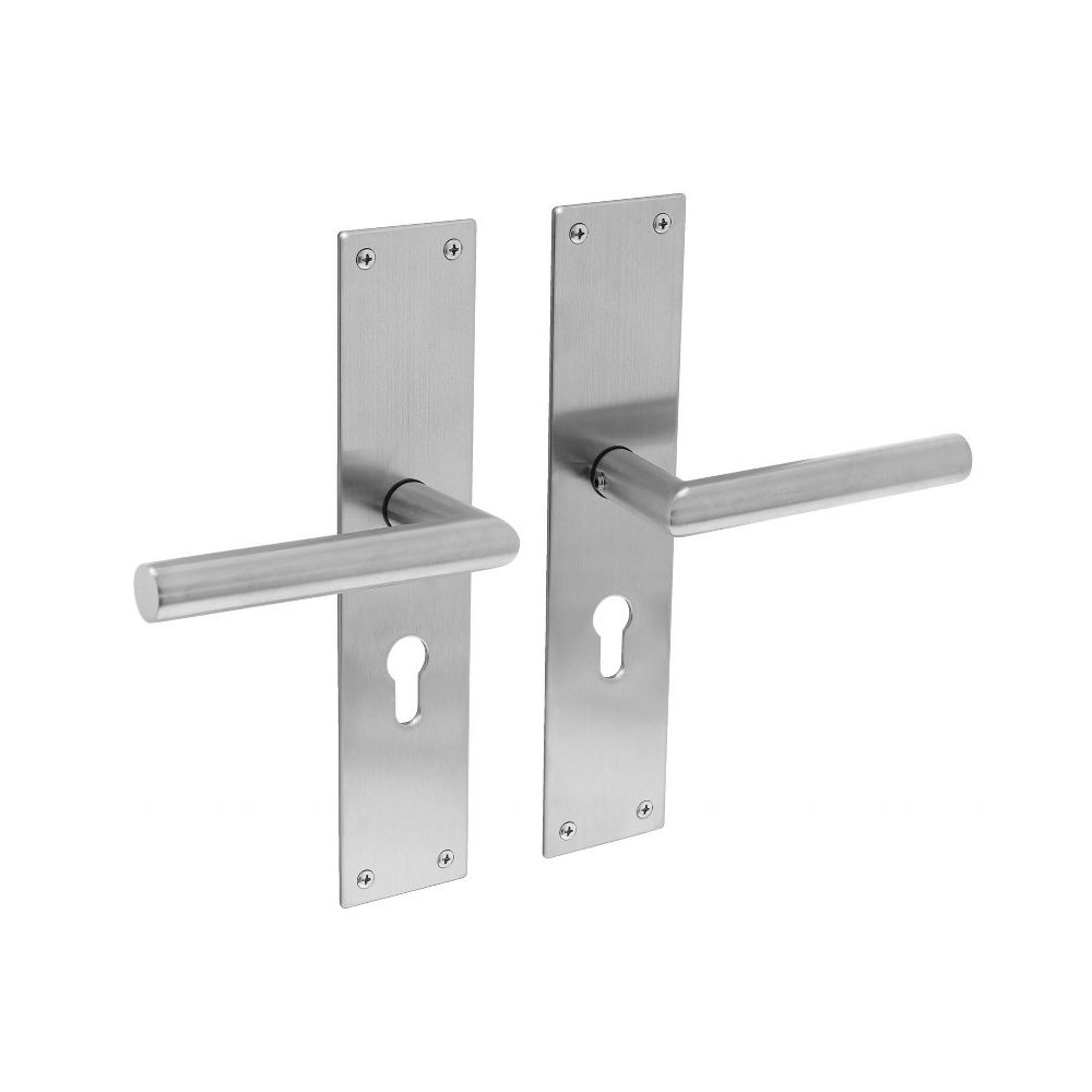 Deurkruk Jura met schild 250x55x2mm profielcilindergat 55mm rvs geborsteld