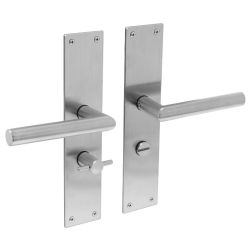 Deurkruk Jura met schild 250x55x2mm WC63/8 rvs geborsteld