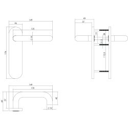 Intersteel Deurkruk Rond op blind schild brandvertragend RVS
