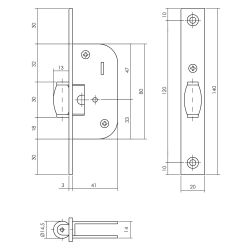 P+E Tonrol loopslot met gegalvaniseerde sluitplaat 140x20mm