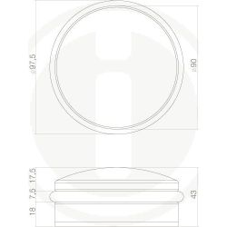 Intersteel Deurstop Puck 90x43mm RVS