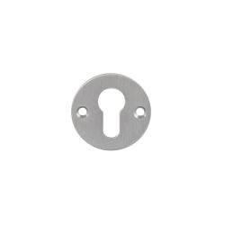 P+E Rozet profielcilindergat rond ø55x2mm met schroefgaten rvs geborsteld