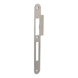 P+E Sluitplaat voor projectsloten met dag- en nachtschoot DIN links 235x25mm rvs geborsteld