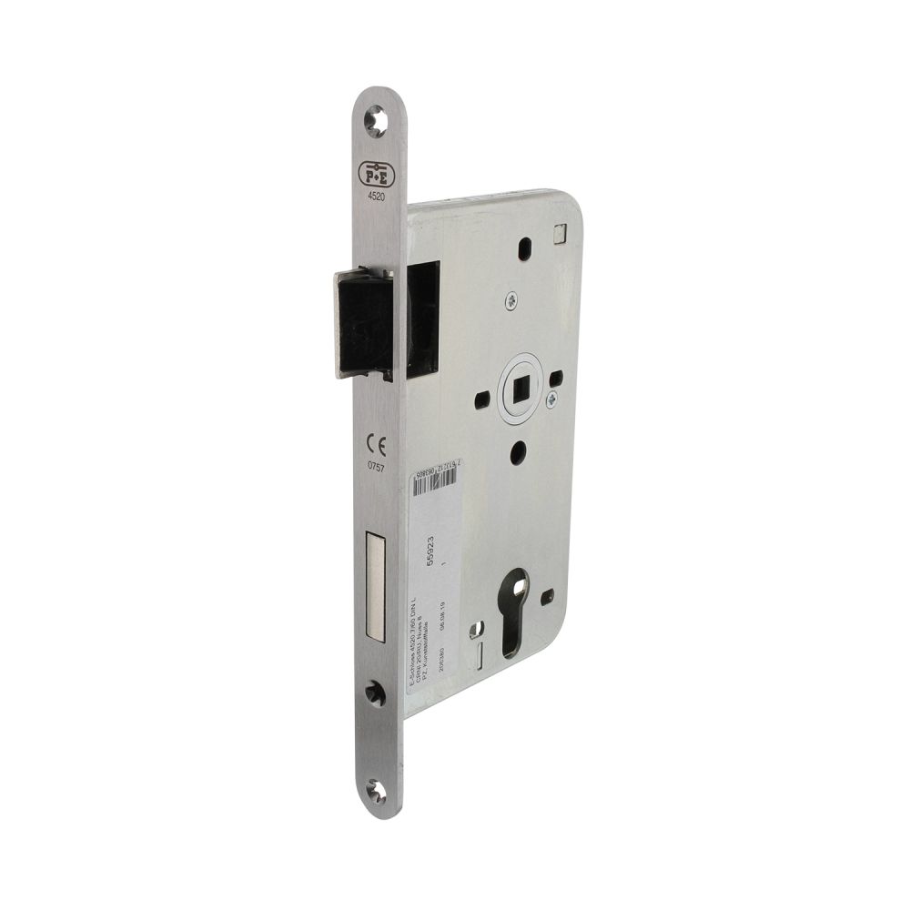 P+E Dag- en nachtslot profielcilindergat 72mm DIN links met rvs geborstelde voorplaat 235x20mm