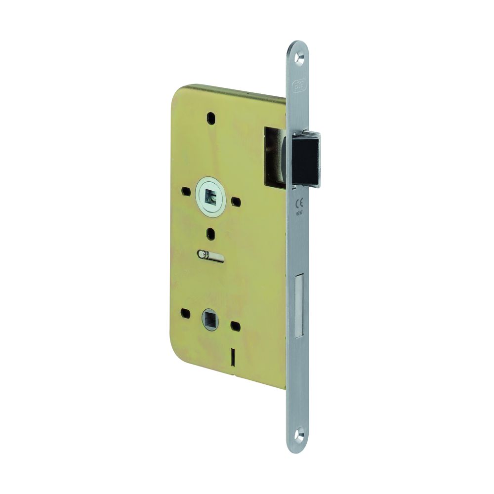 P+E Vrij- en bezetslot WC72mm DIN rechts met rvs geborstelde voorplaat 235x20mm