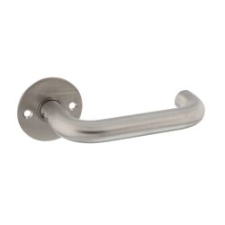 P+E Gatdeel deurkruk U-model op ronde rozet 8mm stift rvs geborsteld