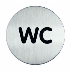 Pictogram zelfklevend rond WC RVS