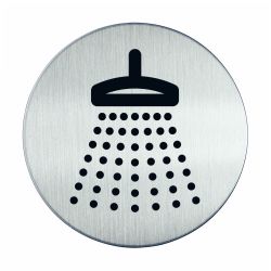 Pictogram zelfklevend rond douche RVS