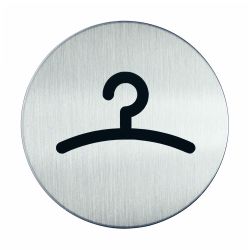 Pictogram zelfklevend rond garderobe RVS