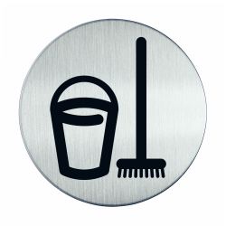 Pictogram zelfklevend rond opbergruimte RVS
