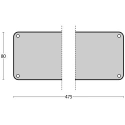 Deurplaat 80 x 475 mm rvs